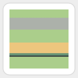 A miraculous transfusion of Silver Foil, Charcoal, Slate Green, Laurel Green and Sand stripes. Sticker